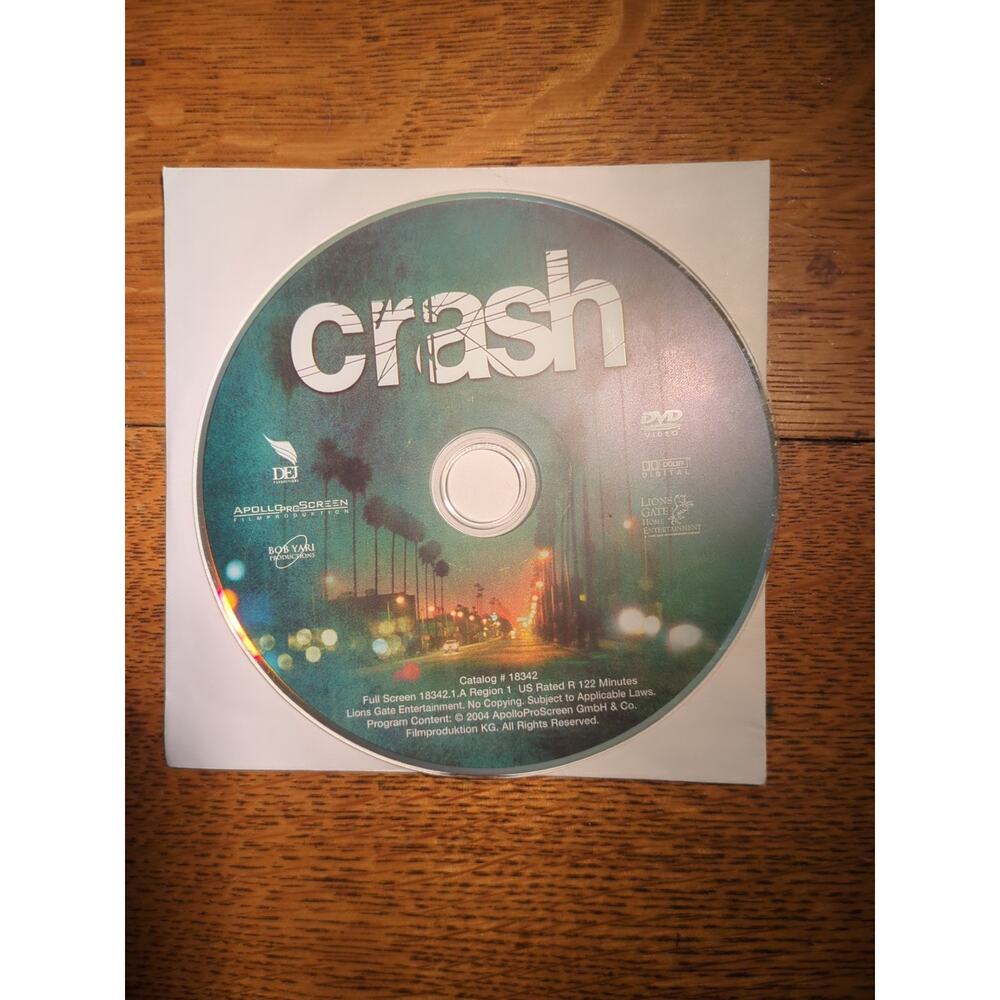 Crash (DVD, 2004). Disc Only